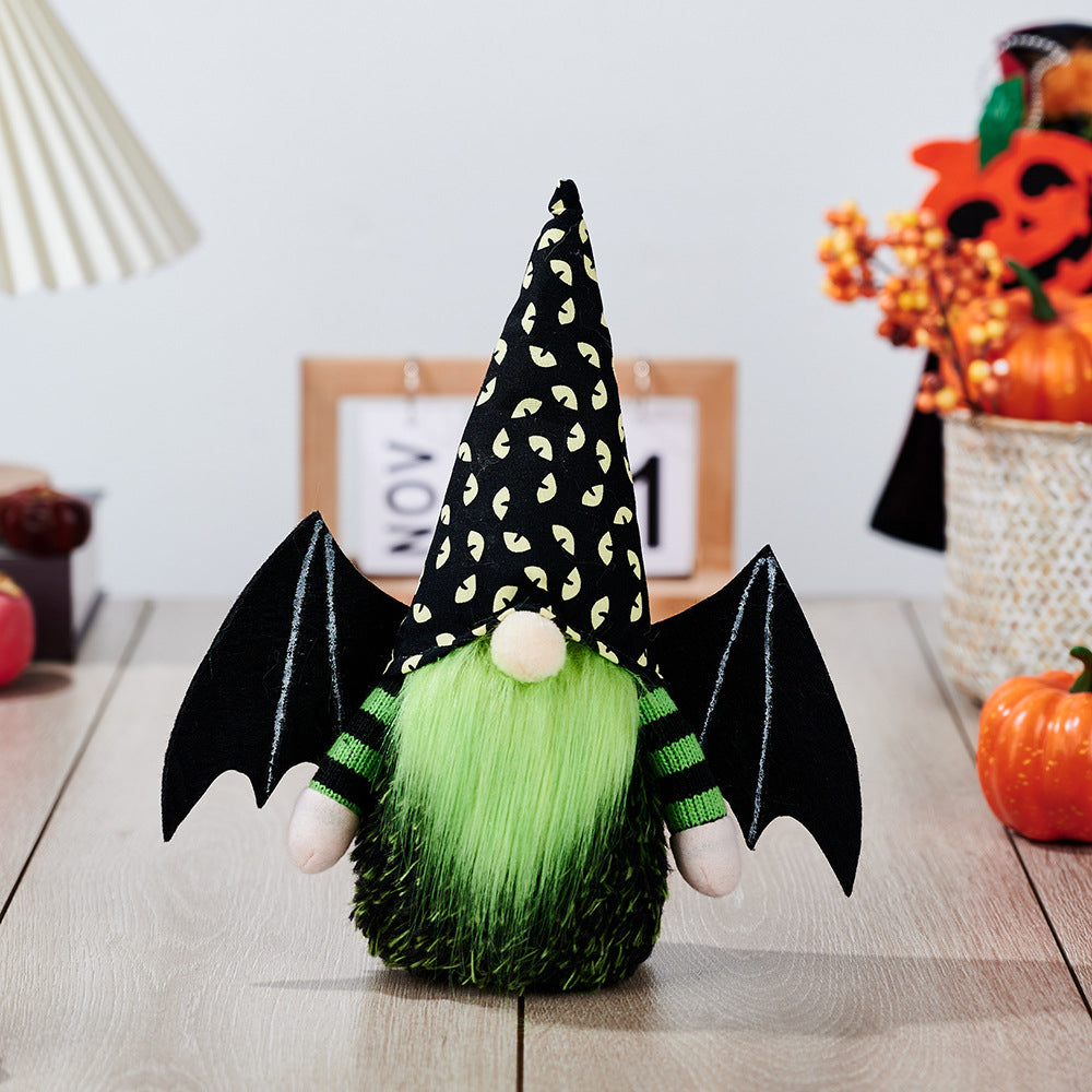 Halloween Faceless Gnome with Bat Wing