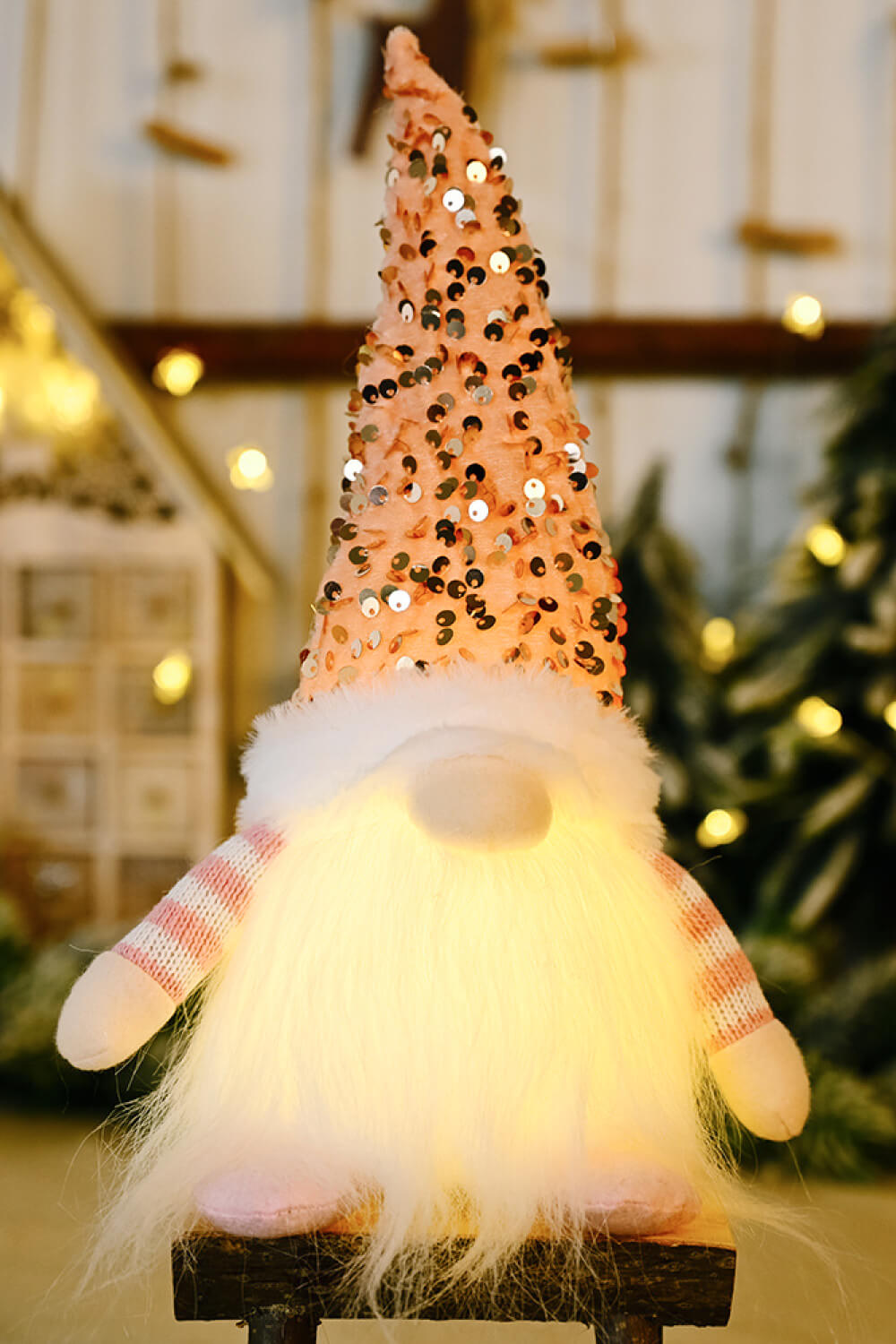 Sequin Light-Up Christmas Gnomes 3-Pack