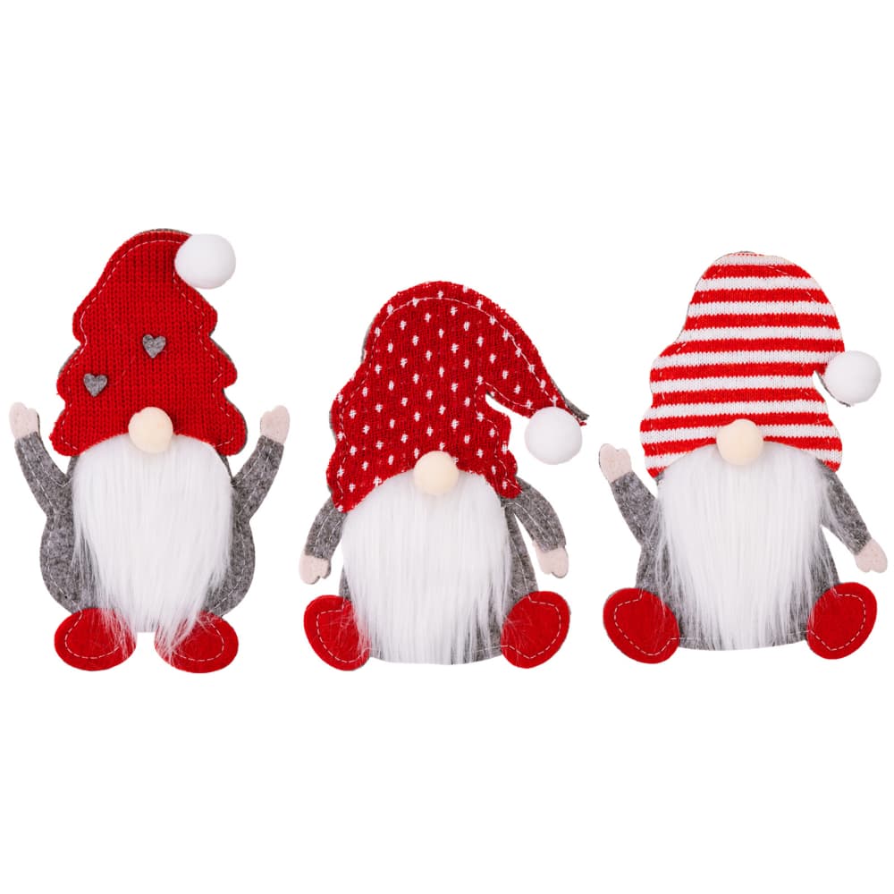 3 - Piece Faceless Gnome Cutlery Holders - Red - Gnome Style