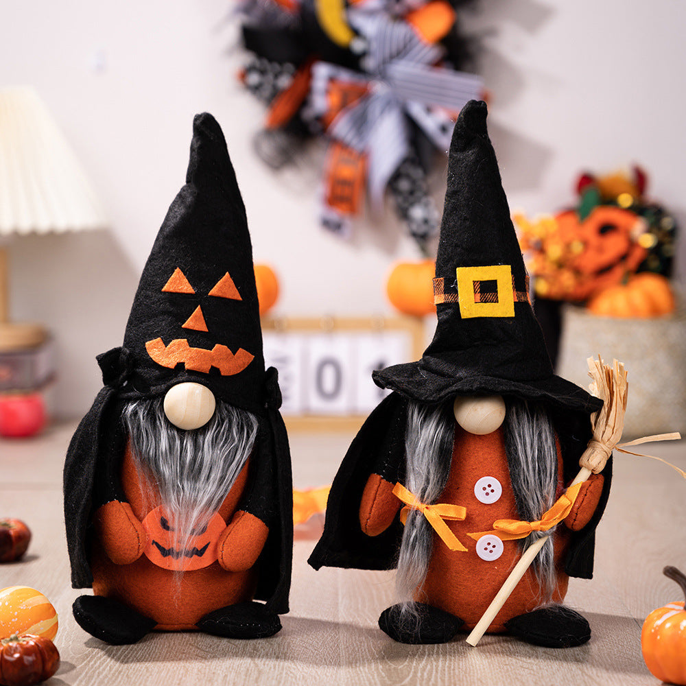 Halloween Faceless Doll Gnome with Pointed Hat