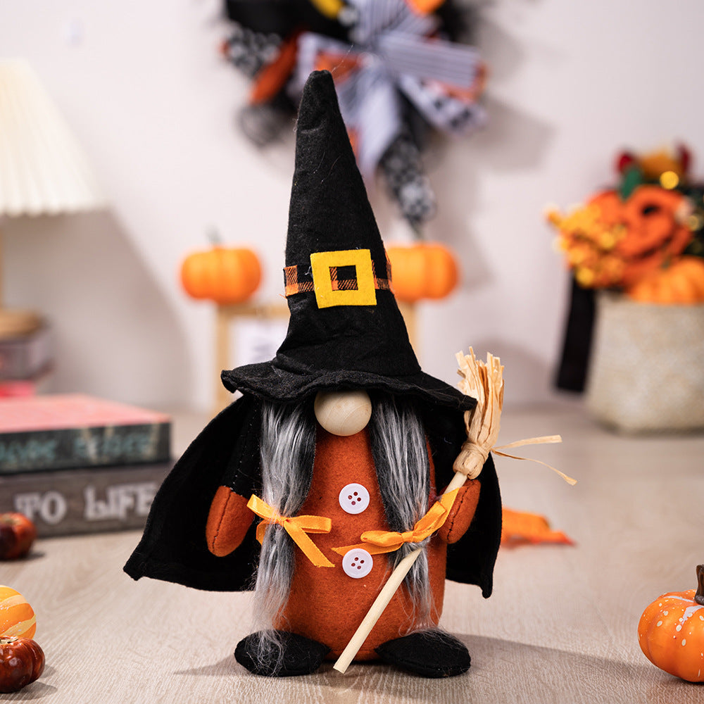 Halloween Faceless Doll Gnome with Pointed Hat