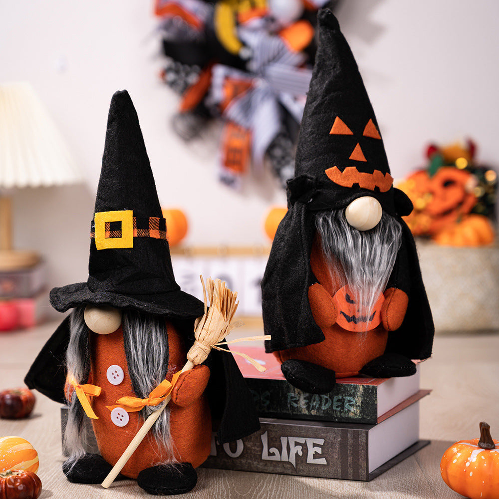 Halloween Faceless Doll Gnome with Pointed Hat