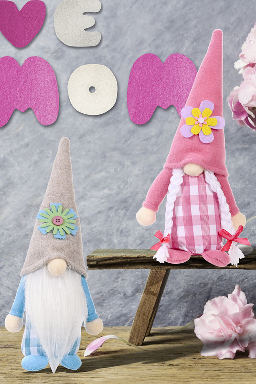 Mother's Day Pointed Hat Faceless Gnomes 2-Pack