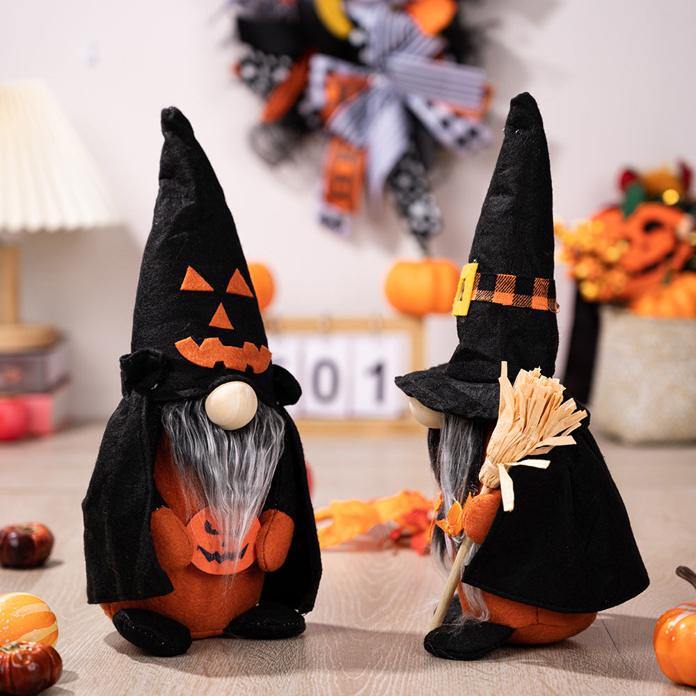 Halloween Faceless Doll Gnome with Pointed Hat