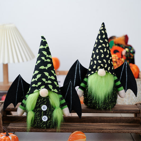 Halloween Faceless Gnome with Bat Wing