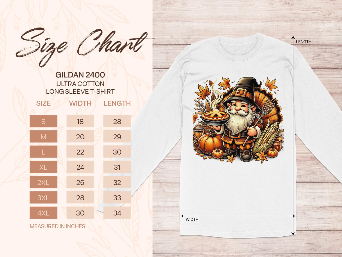 Adorable Thanksgiving Gnome and Pumpkin Long Sleeve T-Shirts - Long Sleeve T-Shirts - Gnome Style