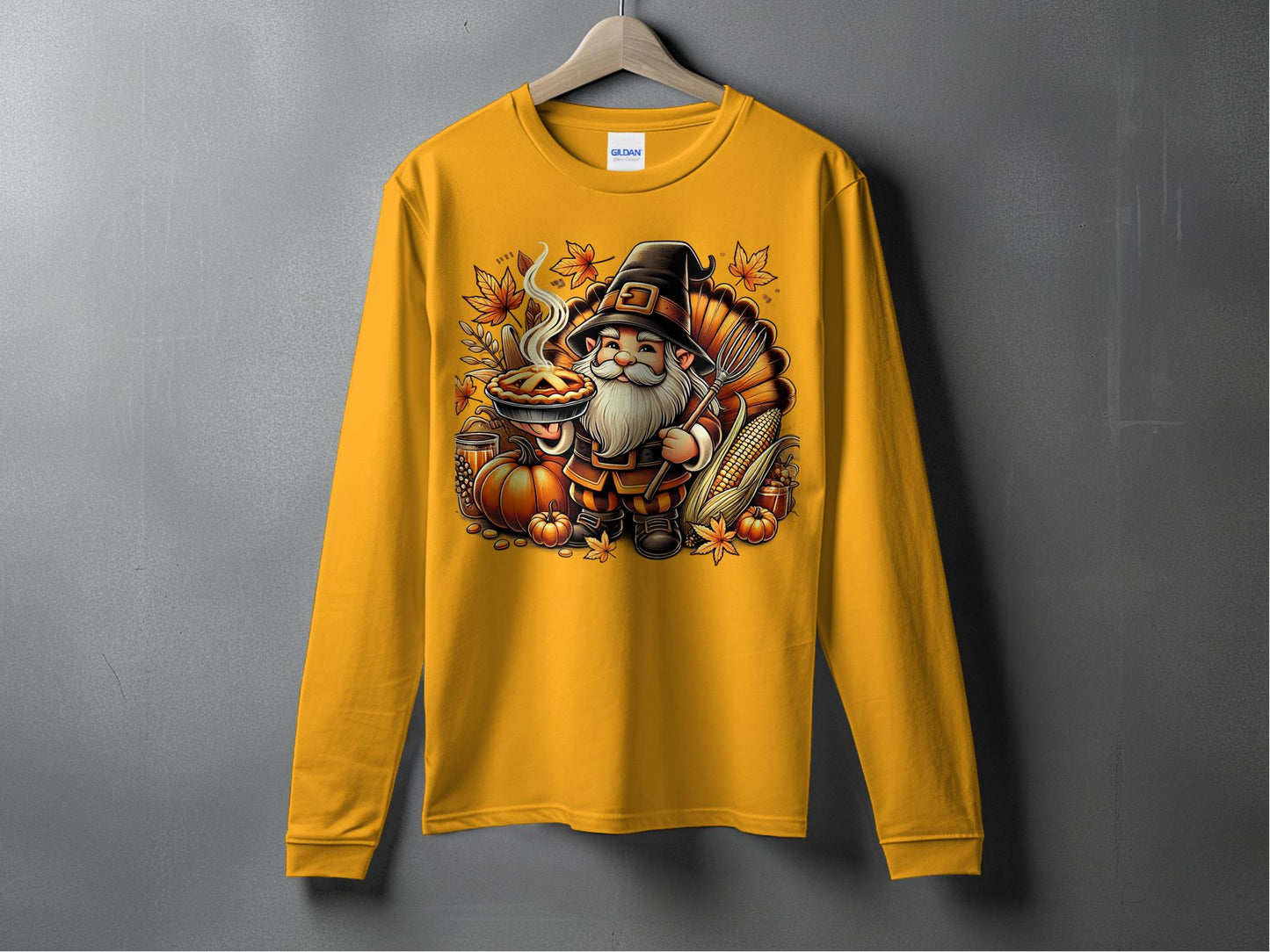 Adorable Thanksgiving Gnome and Pumpkin Long Sleeve T-Shirts - Long Sleeve T-Shirts - Gnome Style