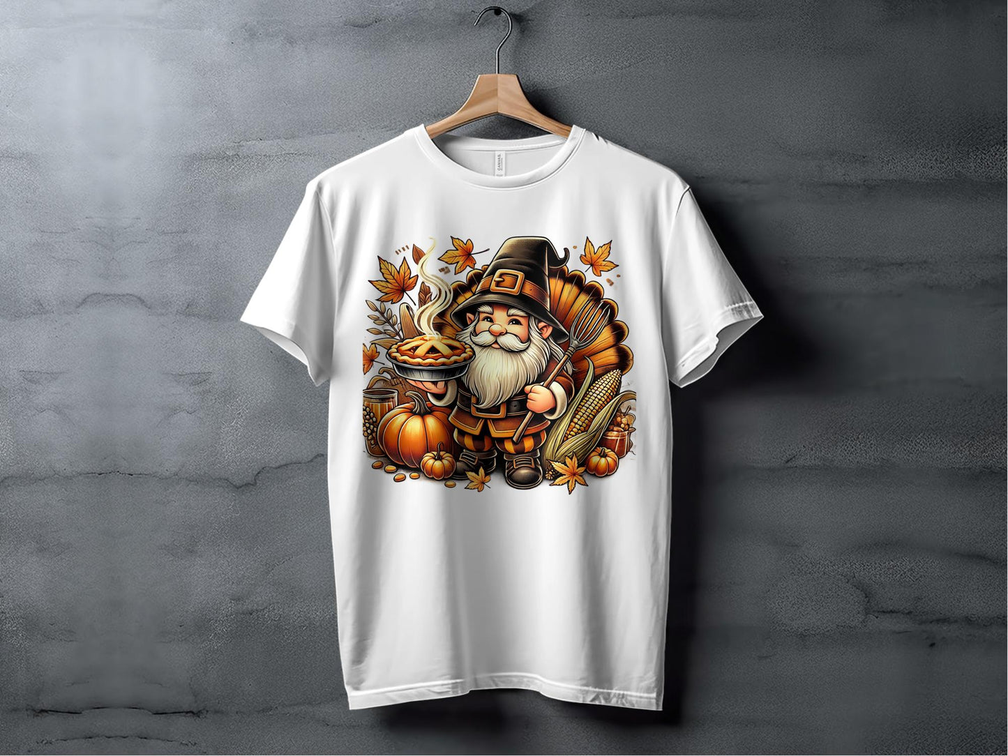 Adorable Thanksgiving Gnome and Pumpkin Long Sleeve T-Shirts - T-Shirts - Gnome Style