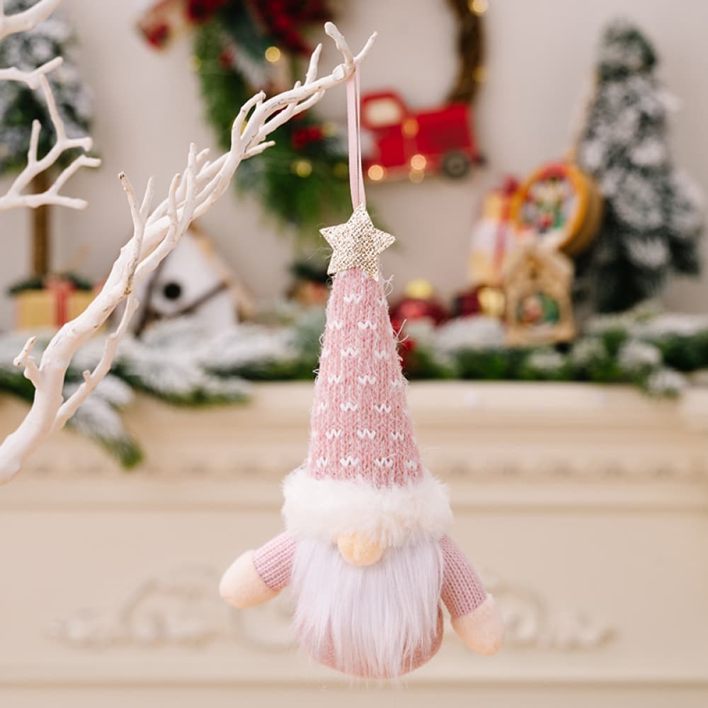 Assorted 2 - Piece Faceless Gnome Ornaments - Blush Pink - Gnome Style