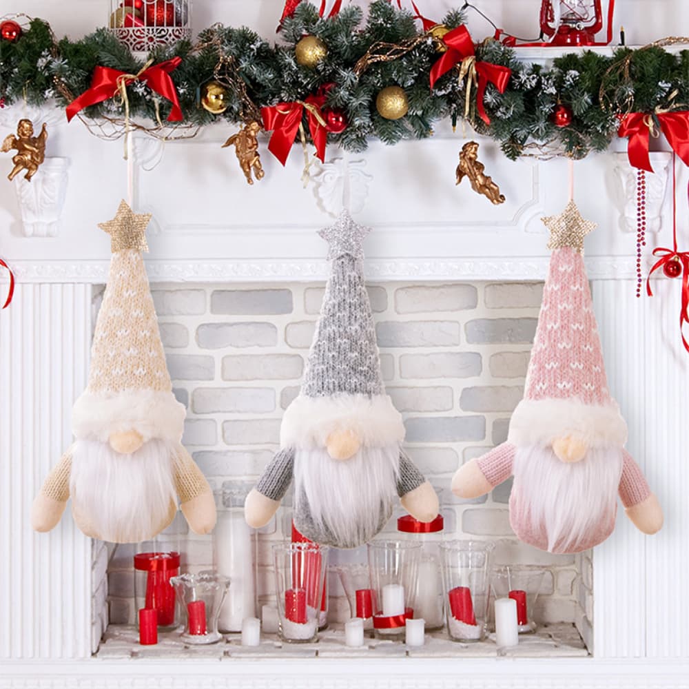 Assorted 2 - Piece Faceless Gnome Ornaments - Blush Pink - Gnome Style