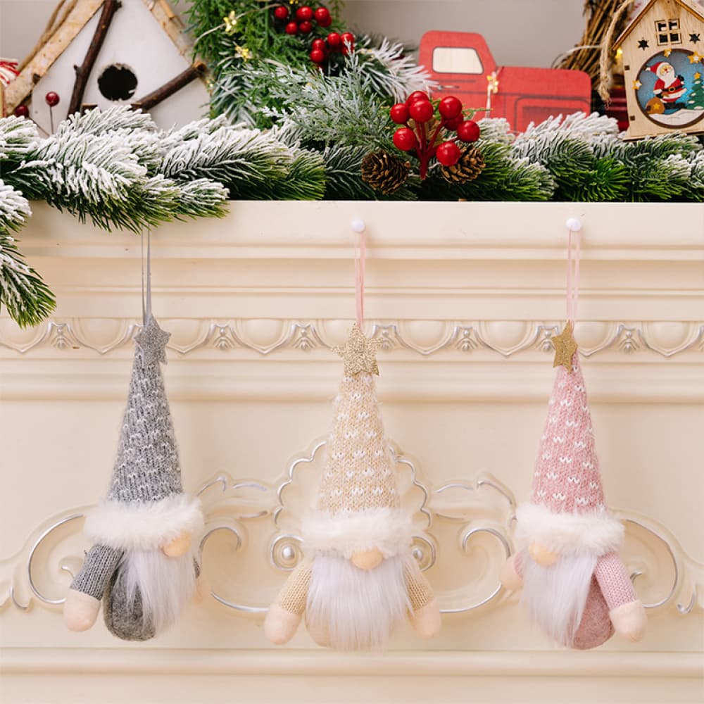 Assorted 2 - Piece Faceless Gnome Ornaments - Blush Pink - Gnome Style