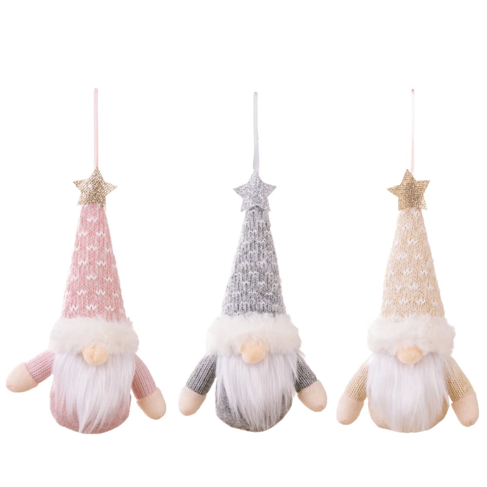 Assorted 2 - Piece Faceless Gnome Ornaments - Blush Pink - Gnome Style