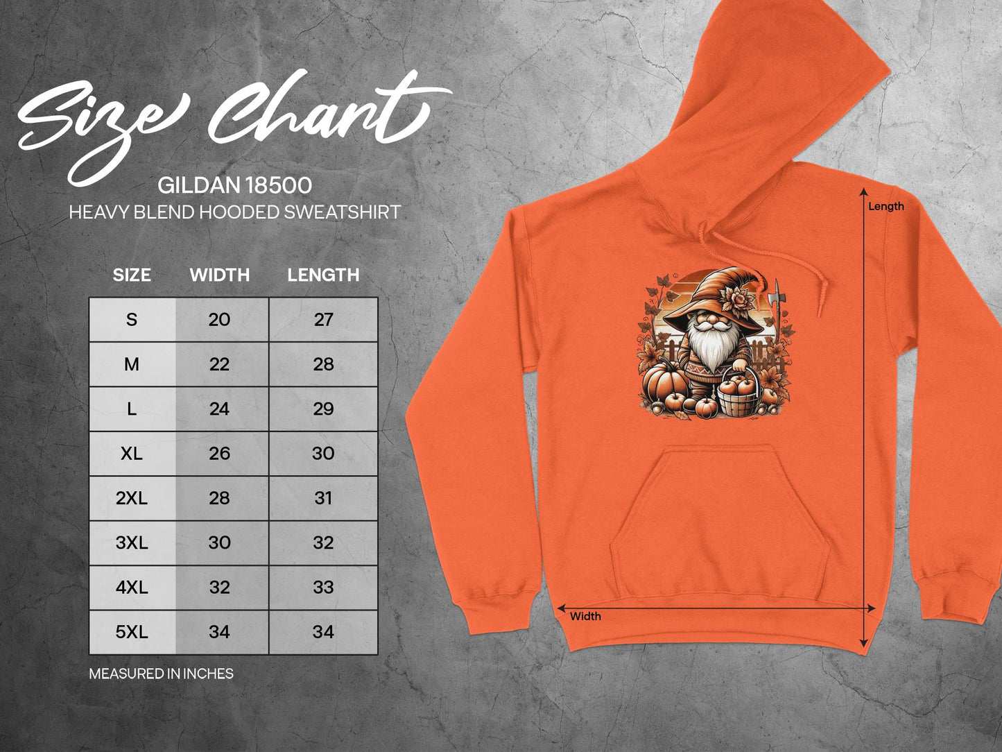 Autumn Gnome Harvesting Apples Graphic Print Hoodies - Hoodies - Gnome Style