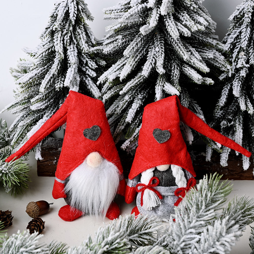 Heart Pointed Hat Faceless Gnomes 2-Pack