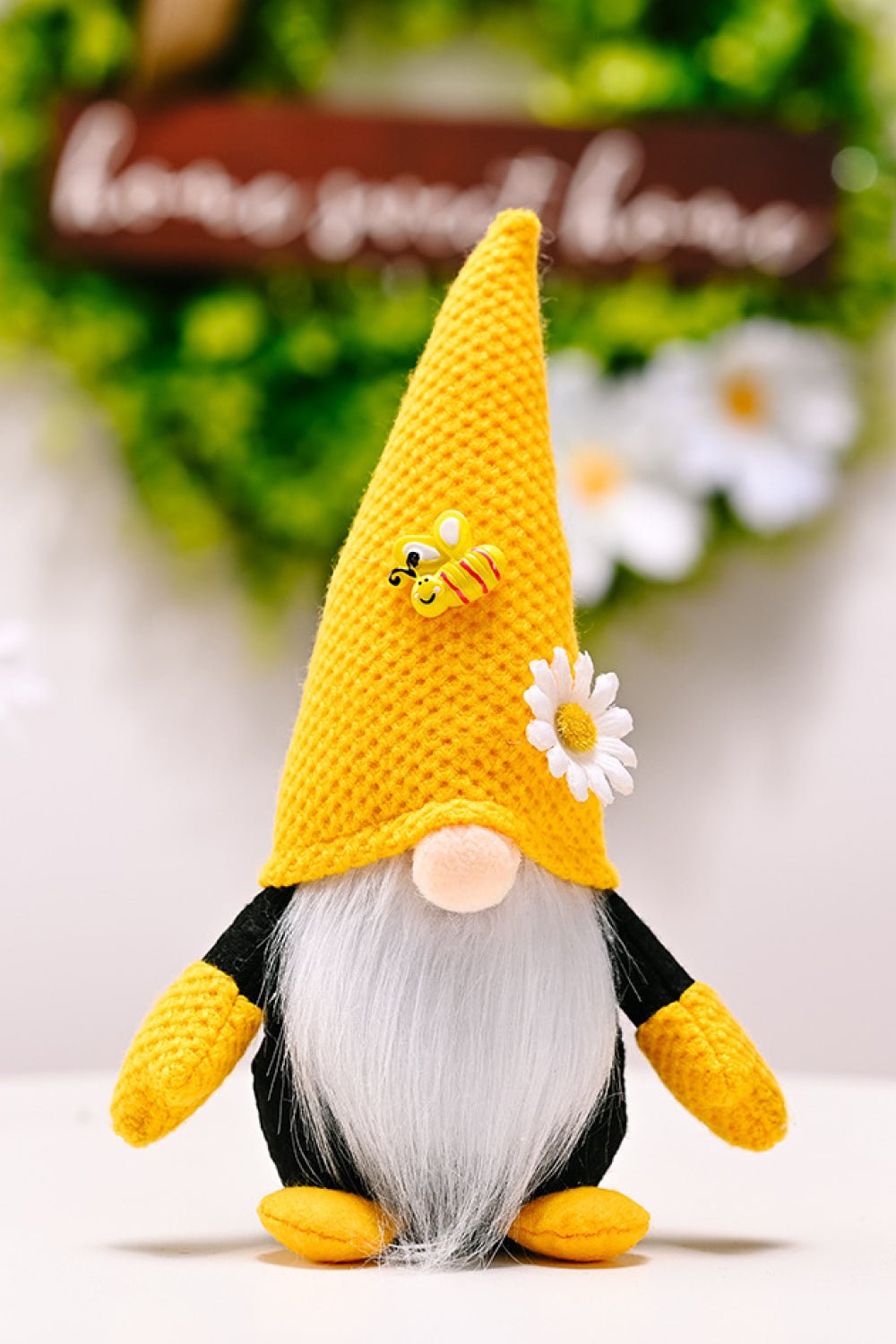 Bee and Flower Decor Faceless Gnome - Gold - Gnome Style