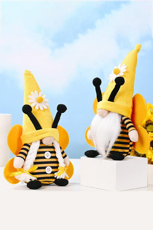 Bee Faceless Short Leg Gnome - Twist Braids - Gnome Style