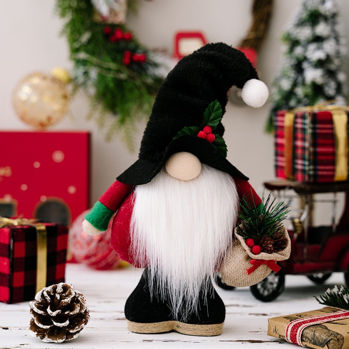 Christmas Faceless Gnome - Deep Red - Gnome Style