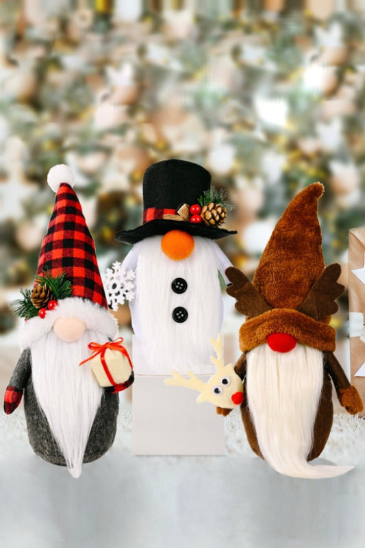 Christmas Faceless Gnomes 3 - Pack - Red/Black/Brown - Gnome Style