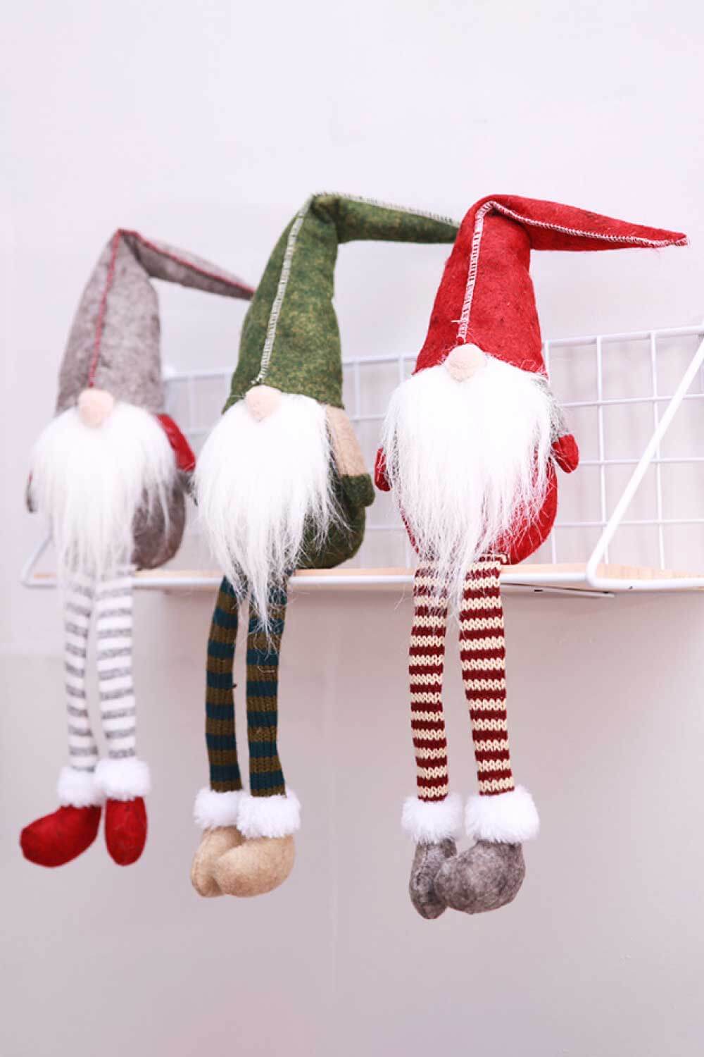 Christmas Long Leg Faceless Gnomes 3 - Pack - Red/Green/Gray - Gnome Style