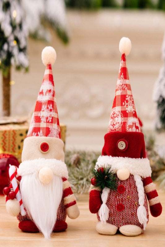 Christmas Pointed Hat Gnomes 2 - Pack - White/Red - Gnome Style