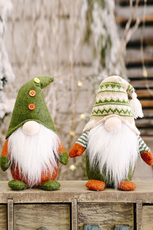 Christmas Short Leg Faceless Gnomes 2 - Pack - Green/White - Gnome Style