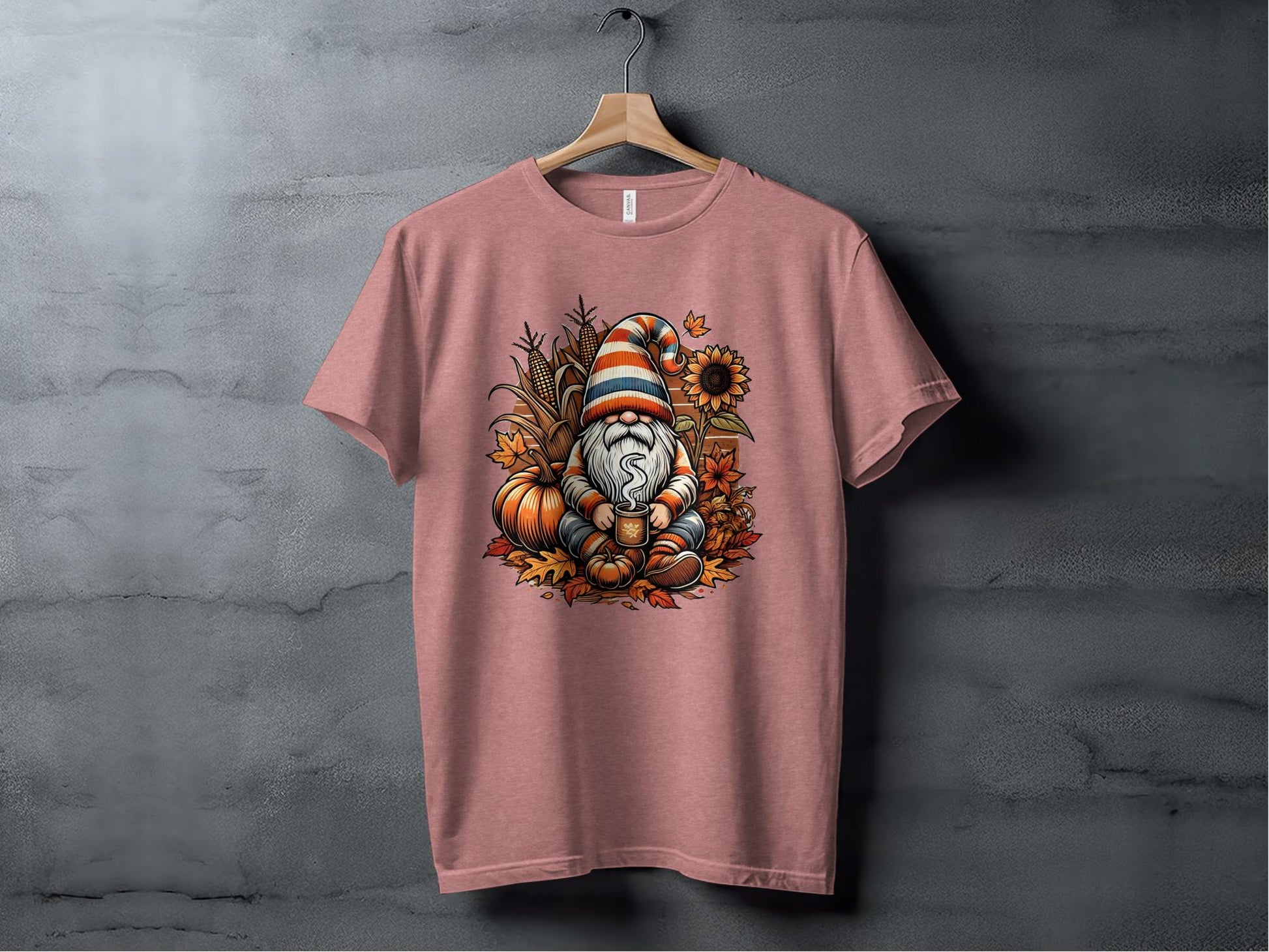 Cozy Autumn Gnome Illustration Long Sleeve T-Shirts - T-Shirts - Gnome Style