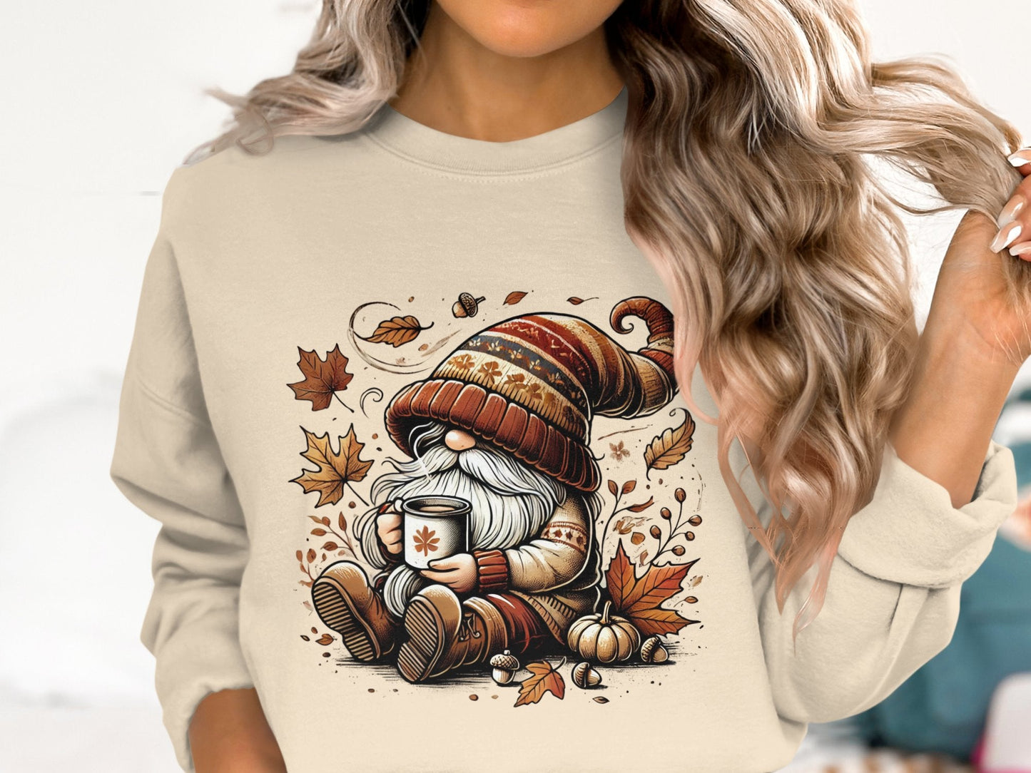 Cozy Fall Gnome Sweatshirt - Black - Gnome Style