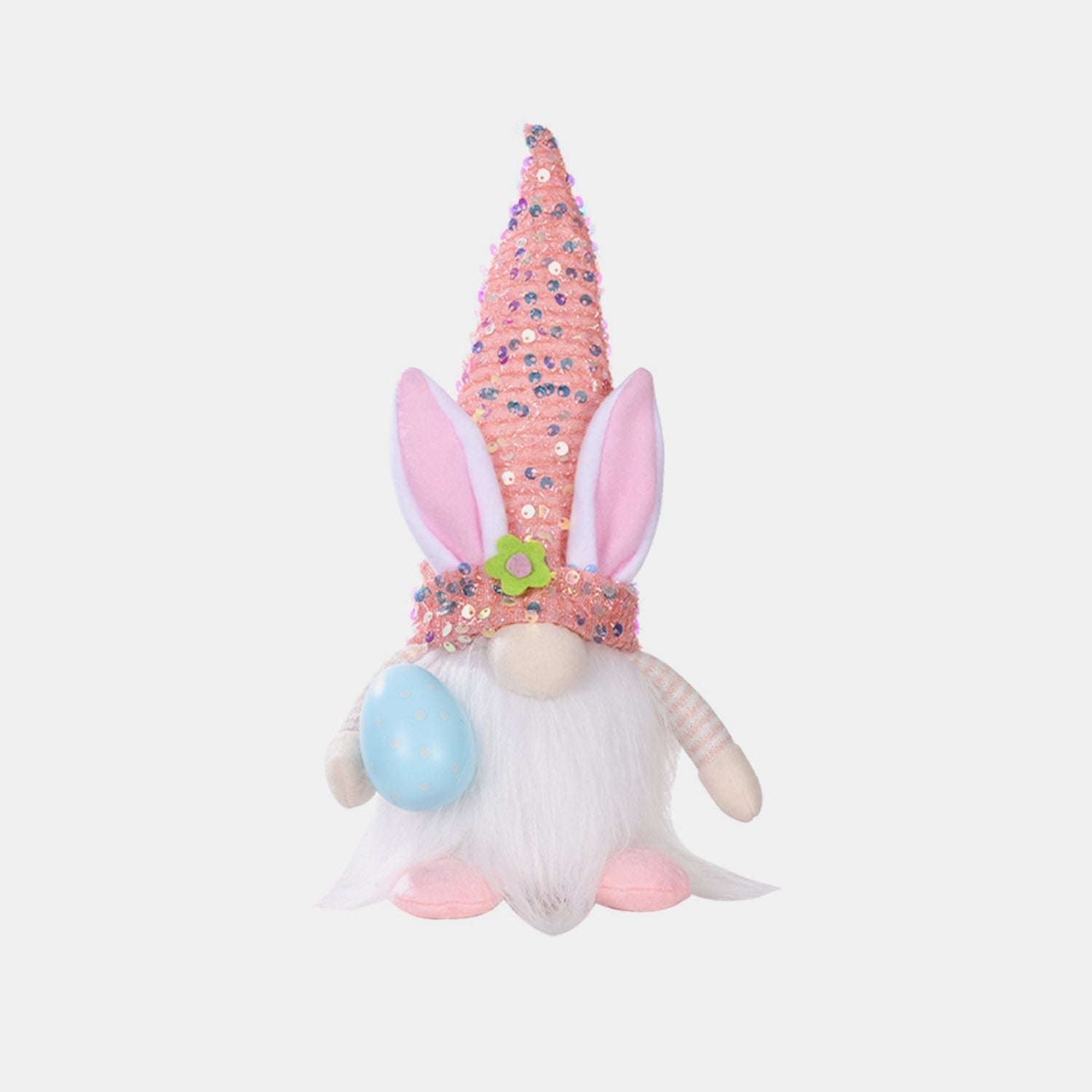 Easter Sequin Pointed Hat Faceless Gnome - Coral - Gnome Style