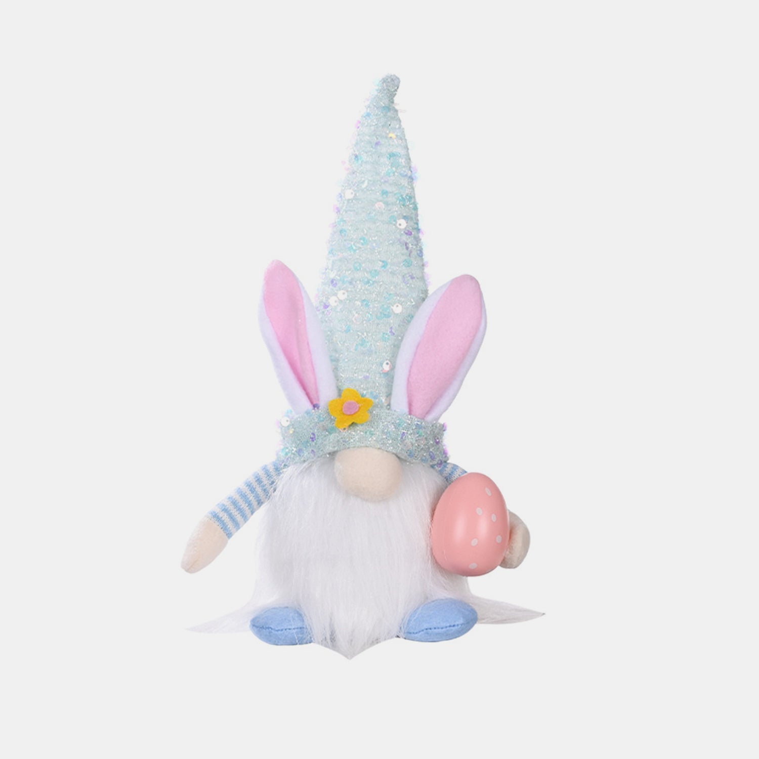 Easter Sequin Pointed Hat Faceless Gnome - Light Blue - Gnome Style