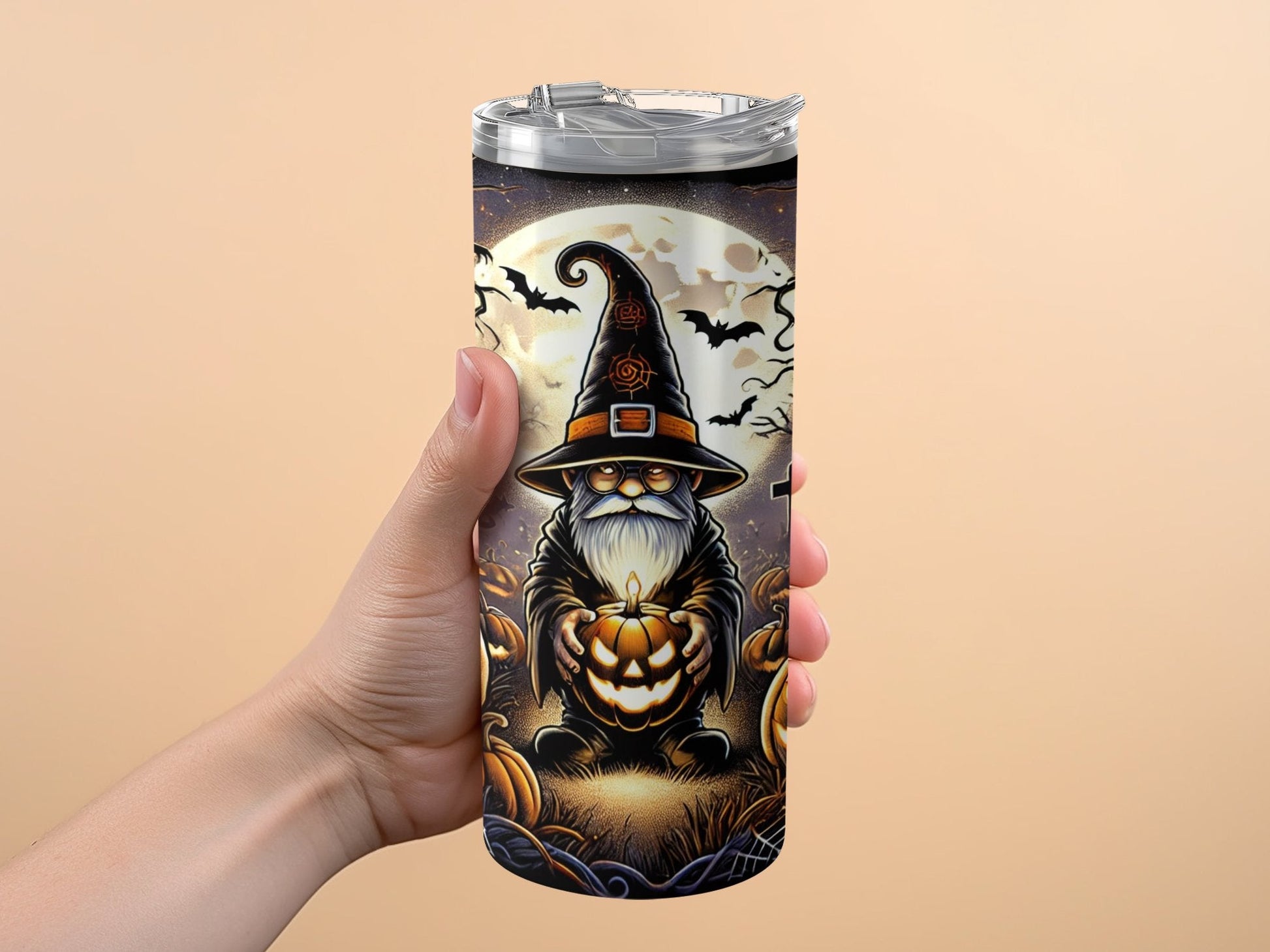 Enchanted Halloween Gnome & Jack O Lantern Drinkware - Tumblers - Gnome Style